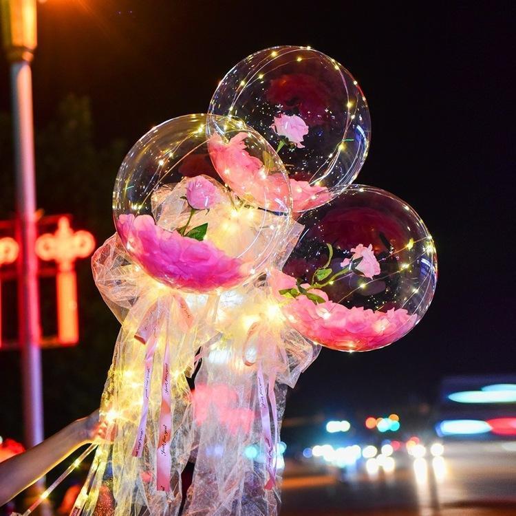 (Christmas Sale)LED Luminous Balloon Rose Bouquet