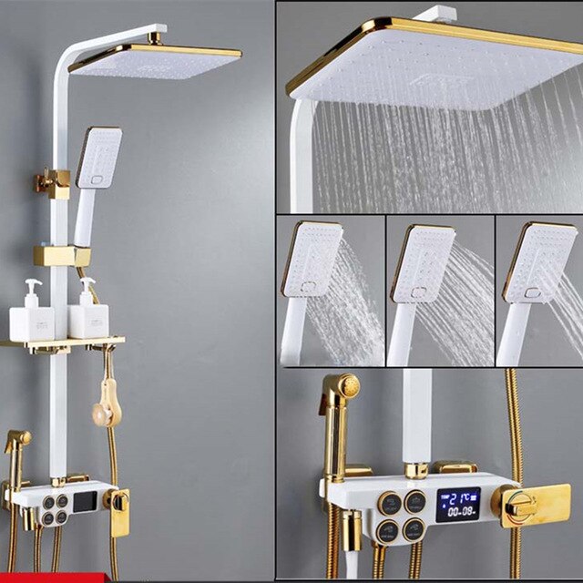 Black/Gold Shower Faucet